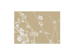 Placemat 45x32cm PVC Abstracte Japanse Kersenbloesem Beige 6 Stuks