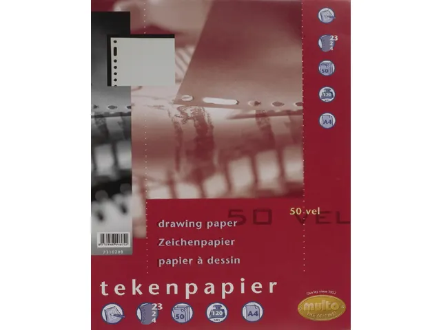 Interieur Multo tekenpapier A4 23-gaats 50vel