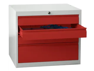 ladekast,HxBxD 600x715x600mm,4lade(n),cil.-slot,RAL7035,front RAL3000 - 2