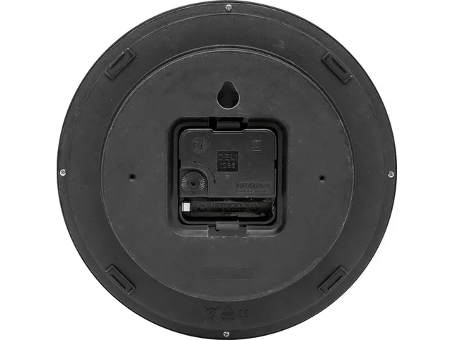 Horloge murale NXT dia. 20cm plast. noir, cadran blanc silencieuse