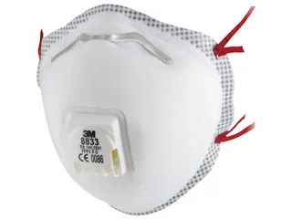 3M 8833 stofmasker FFP3 R D met uitademventiel - 1
