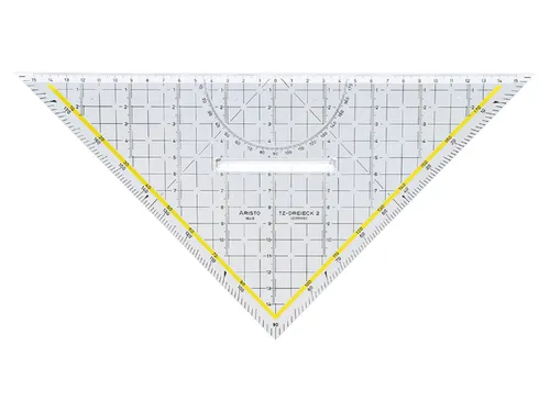 Geodriehoek Aristo 1648/2 325mm met greep transparant