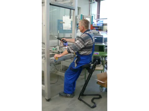 Stahulp Staal H 610-860Mm Zitting Zwart Pu Schuim Schuine Zuil