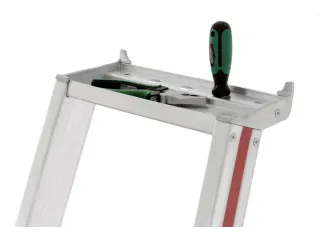 trapladder,eenzijdig,5treden,stand H 1,16m,balk L 1,95m,aluminium - 11