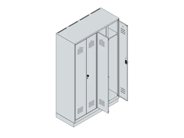 locker voor scheiding van kleding,HxBxD 1950x1200x500mm,4vak
