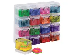 Muurkubus met 16 Opbergdozen 0,14 Liter Transparant Assortiment