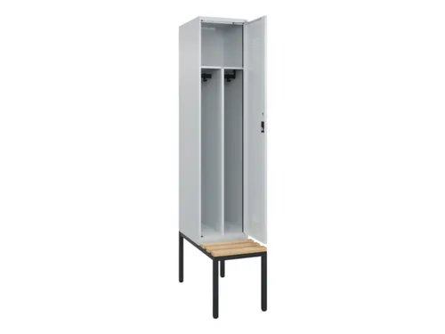 locker met bank,voor scheiding van kleding,HxBxD 2120x400x815mm,1vak