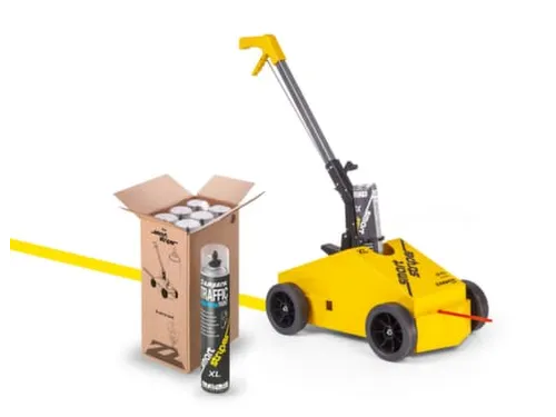 Vloermarkeringsset EXTRA PAINT XL met 6 x 0,75 l verfbussen, zwart