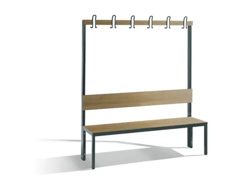 omkleedbank,HxLxD 1710x1500x407mm,HPL eiken-sereno,frame staal RAL7021