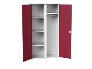 Lockerkast 2000x1050x550mm 4 vakken, dubbele vleugeldeur, RAL3004 - 1