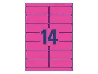 Etiket Avery L7363P-25 99.1x38.1mm Neon Roze 350 Stuks - 3