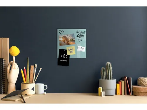 Glasmagneetbord Sigel aquamarijn 30x30cm