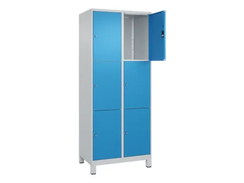 lockerkast,HxBxD 1950x800x500mm,2x3vakken,vak B 400mm,cil.-slot,voeten