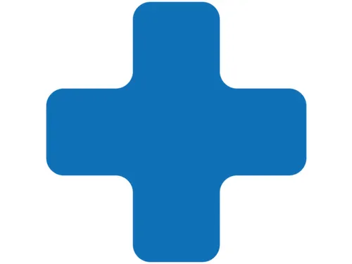 plaksymbool,plus,markering HxB 150x150mm,PVC,blauw