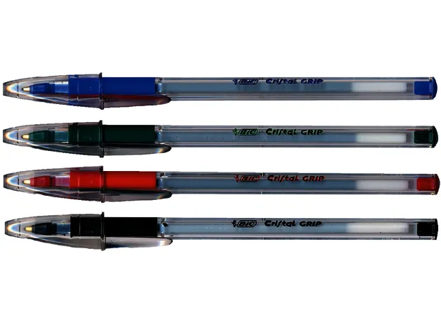 Balpen Bic Cristal grip assorti medium blister à 4st