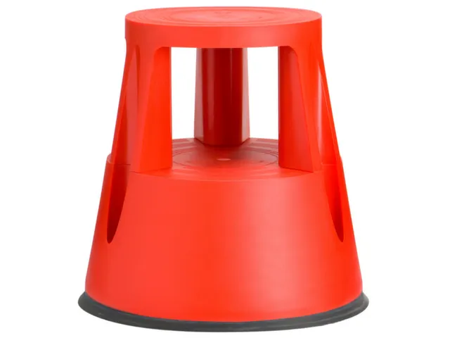 verrijdbaar opstapje,kunststof,RAL3020,trede Ø 283mm,3geveerde wielen
