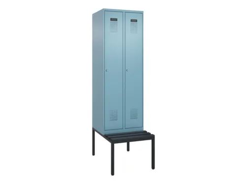 locker met bank,voor scheiding van kleding,HxBxD 2120x600x815mm,2vak