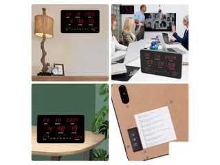 Digitale wandklok Zwart LED-display 37.5x25.5cm - 5