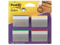 Indextabs Post-it 686A1 38x50.8mm strong gebogen assorti 24 tabs