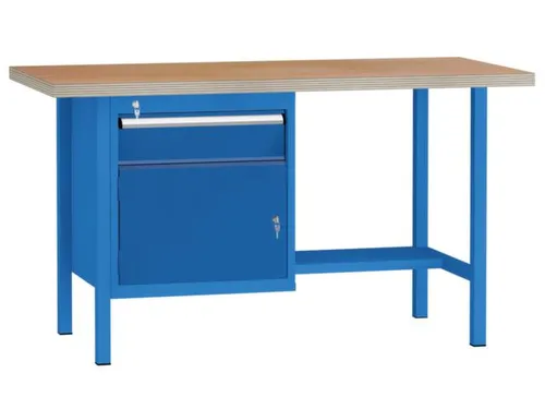 werkbank,HxBxD 840x1500x700mm,onderstel RAL5010,fronten RAL5010