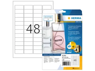HERMA 8016 Transparant folie-etiket Glanzend A4 45,7x21,2mm 1200 stuks - 1
