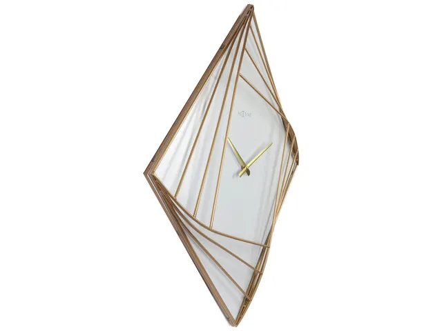 Wandklok Nextime groot 85x85cm metaal goud/wit Turning Time