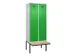 locker met bank,voor scheiding van kleding,HxBxD 2120x800x815mm,2vak