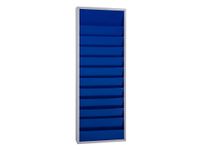 orderplanner 20vakken HxBxD 1278x554x74mm plank(en) plaatstaal blauw