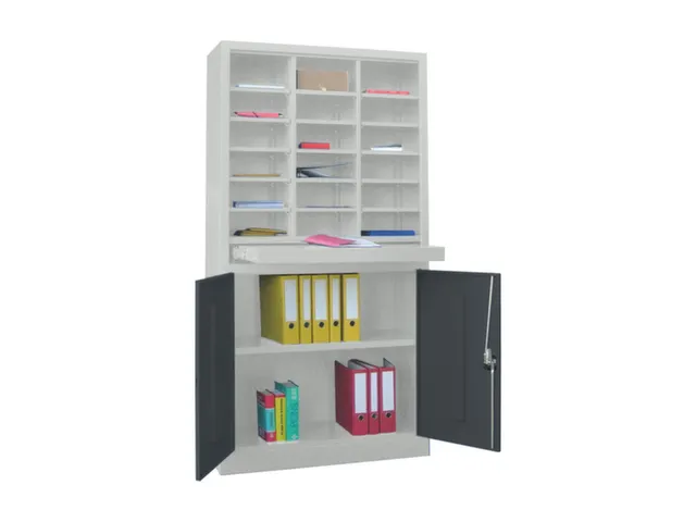 Postsorteerkast Met Deuren 1950x1000x400mm 3x6 Ral7035 Front Ral7016