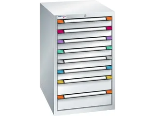 ladekast HxBxD 1000x605x695mm 8laden slot RAL7035 front RAL7035 - 2