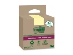 Memoblok 3M Post-it 654 RSSCOL 76x76mm geel 3+1 gratis