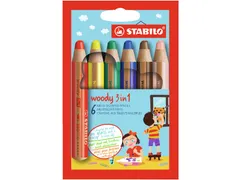 Kleurpotloden Stabilo Woody 880 6Stuks Assorti