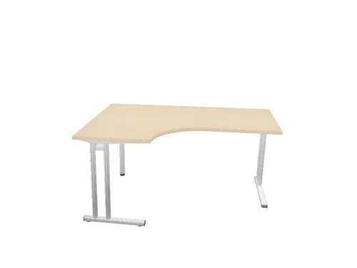 bureau in vrije vorm,HxBxD 740x1600x1200mm,vrije vorm,NE-esdoorn