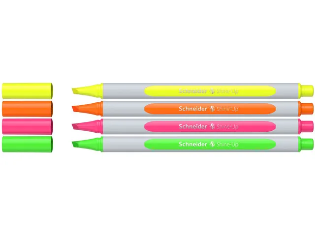 Markeerstift Schneider Shine-Up etui assorti 4 stuks