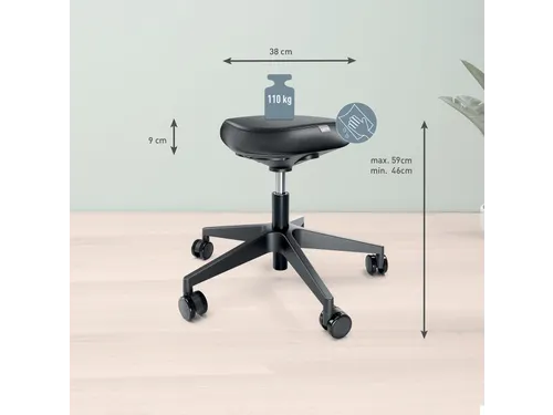 Ergo actieve Zitkruk comfort wieltjes zwart