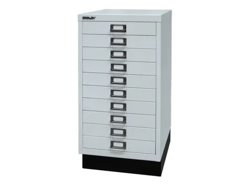 kantoor-ladekast HxBxD 670x349x432mm 10 laden romp lichtgrijs staal