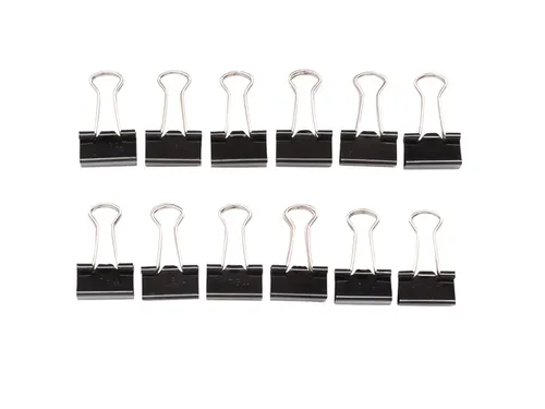 Papierklem MAUL 215 foldback 13mm capaciteit 4mm zwart 12 stuks