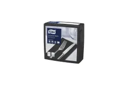 Tork 470251 Soft Dinnerservet 3-laags zwart 39x39cm