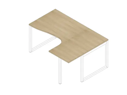 hoek-bureau,HxBxD 730x1600x1200mm,blad eiken,verdieping rechts