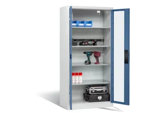 acculaadkast 1950x930x500mm 5stekkerdozen 230V cil.-slot front RAL5023 - 3