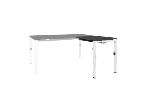 Bureau Linesto N4 aanbouwtafel 80x60cm houtprint schaduw 25mm wit