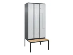Z-garderobekast,HxBxD 2120x900x815mm,6vak,vak B 300mm,cil.-slot