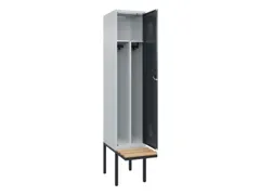 locker met bank,voor scheiding van kleding,HxBxD 2120x400x815mm,1vak