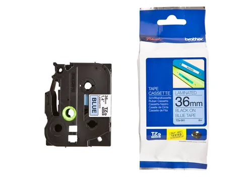 Labeltape Brother P-touch TZe-561 standaard 36mm zwart op blauw