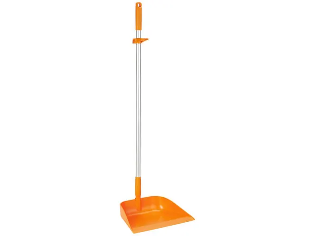 Vikan Hygiene stofblik met rechtopstaande aluminium steel 75cm Oranje