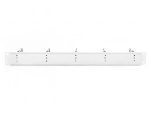 1U-paneel voor kabelbeheer 5x stalen ringen 40x75mm Grijs