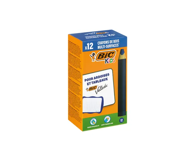Whiteboardpotlood BicKids Multi Surface blauw doos à 12 stuks