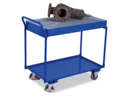Tafelwagen 250kg 1000x600mm 2 Etages Staalplaat Met Opvangbak 60l