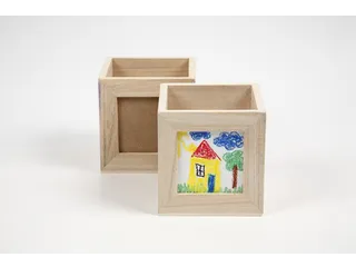 Pennenbakje met fotoframe Creativ Company 10x10x10cm hout - 4