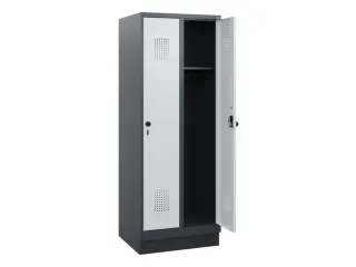 schoollocker,HxBxD 1630x600x500mm,2vak,vak B 300mm,draaigrendel,sokkel - 1